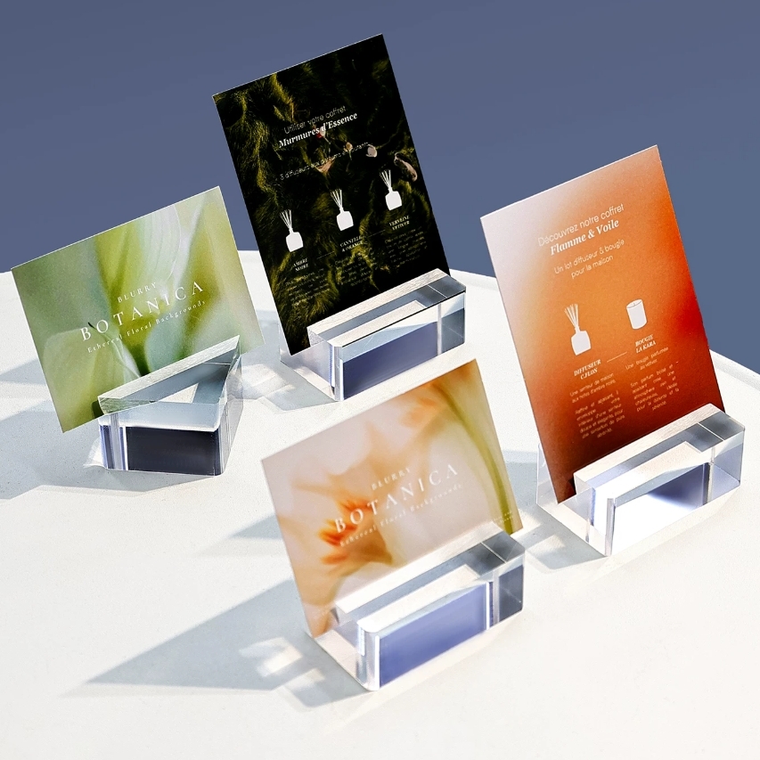 Rectangle Square Custom Solid Lucite Blocks For Hold Display Menu Card And Poster
