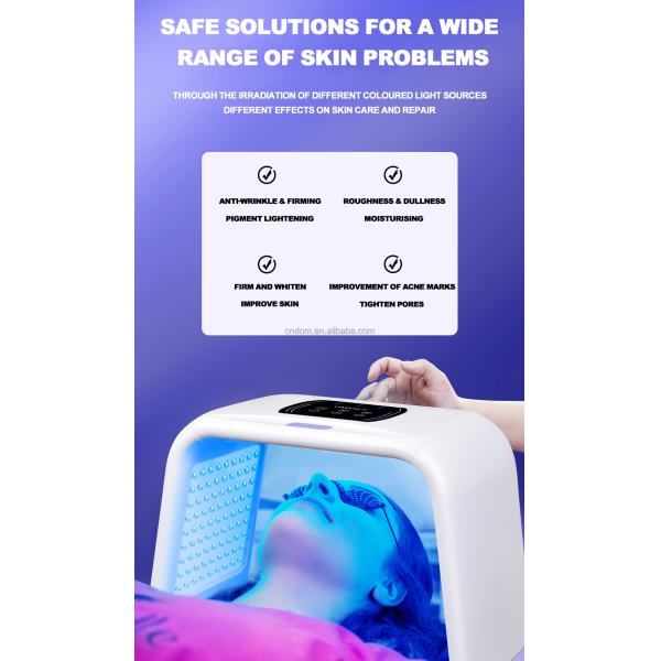45W STANDING LED Face Mask Light Therapy for Acne Wrinkle Removal 7 Colors Red Light