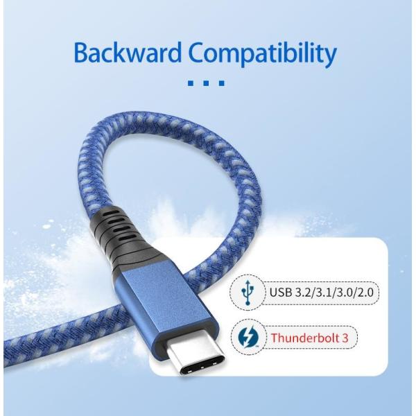 Плетеный кабель 0,5 м 0,8 м 1 м USB 4 40 Гбит/с PD 100 Вт Быстрая зарядка