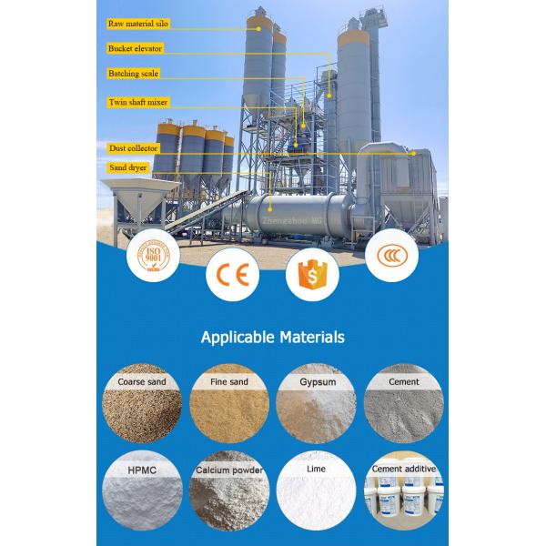 Économie d'énergie ligne de production de mortier en poudre sèche de sable de pâte de mur équipement de mélange de ciment carreaux de céramique adhésif fabrication machine