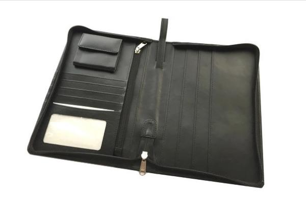 Premium PU / PVC Leather Travel Wallet Men's Travel Document Holder With Zipper