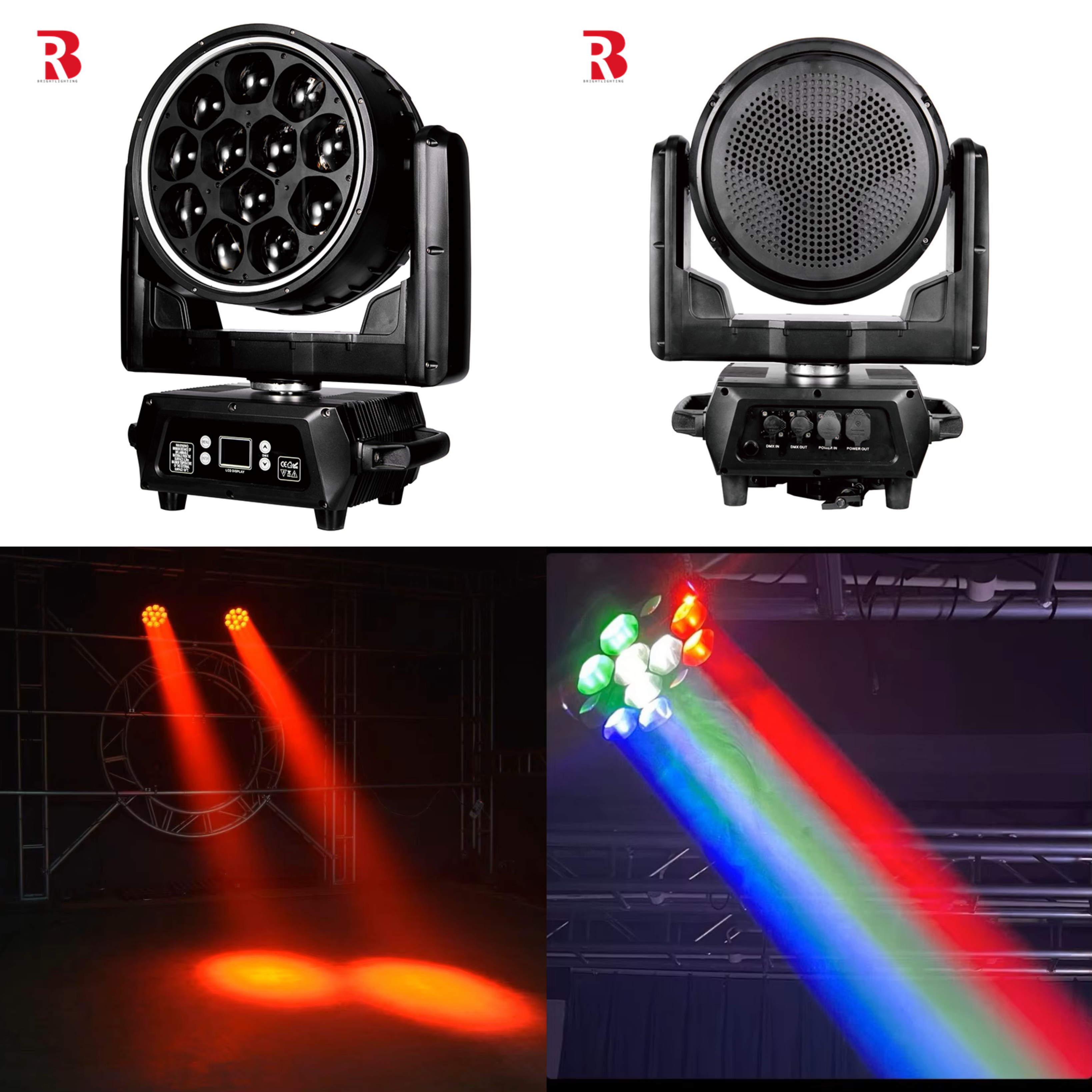 Светодиодные сценические фонари 12X40W LED RGBW 4in1 зум-машины передвижной фары для вечеринки