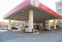 Estruturas de aço leve para telhados de postos de gasolina