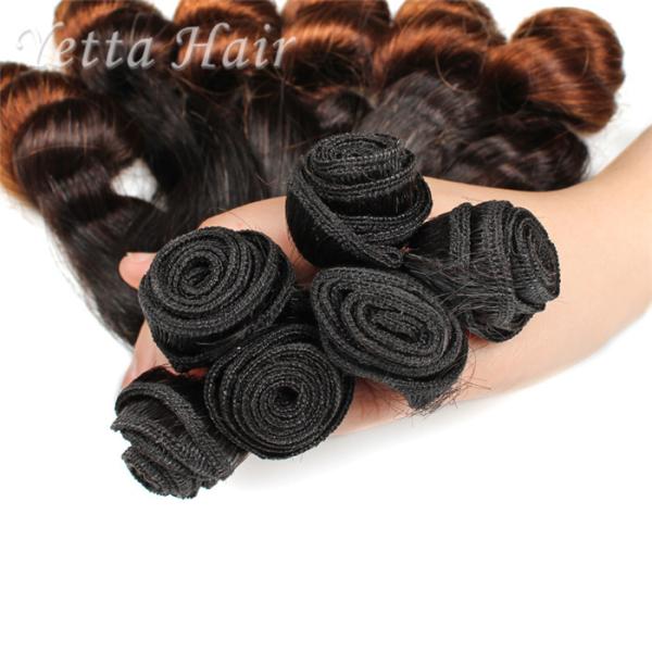 14 polegadas - cabelo de seda do Virgin de Funmi do chocolate de 16 polegadas com o dobro tirado
