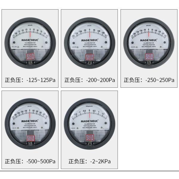 119.6mm Nominal Diameter -68-100Kpa Differential Pressure Gauge for Water Manometry