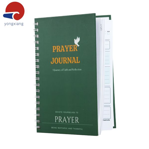 Matte Lamination Custom Planner Printing 80 Sheets Personalized Prayer Journal Green