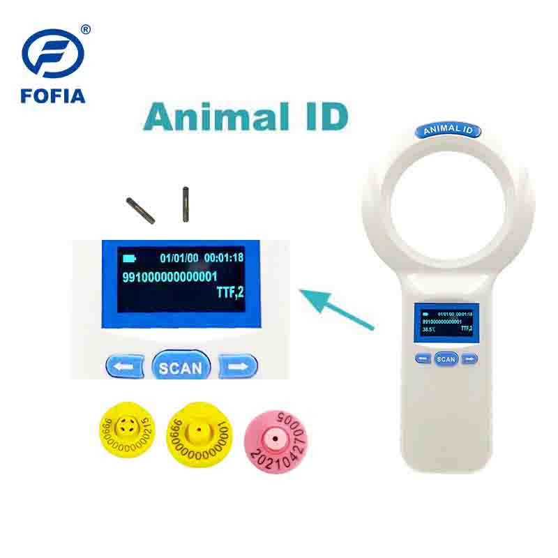 Waterproof FOFIA PT200 RFID Card Reader 128x64 OLED Screen Long Distance Reading (10-20m) ISO11784/5 Protocol 860-960mhz
