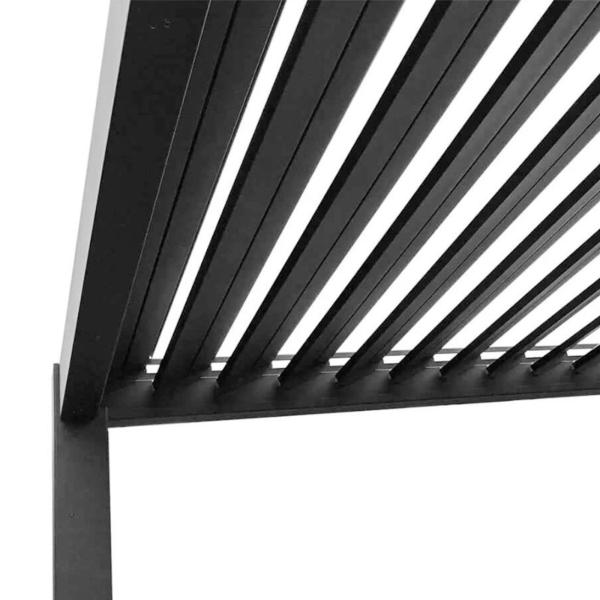 Smart Outdoor Lounge Pavilion with Aluminium Alloy Electric Louver Turning Control