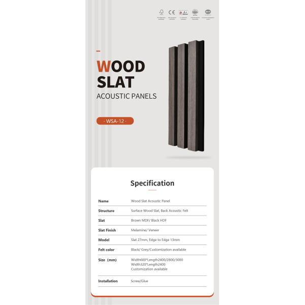 Специализированная эстетика Акустические деревянные стеновые панели меламина 600x2400 мм