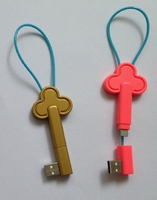 Archaized Key Shape Charging Data Sync Cable, USB To Micro