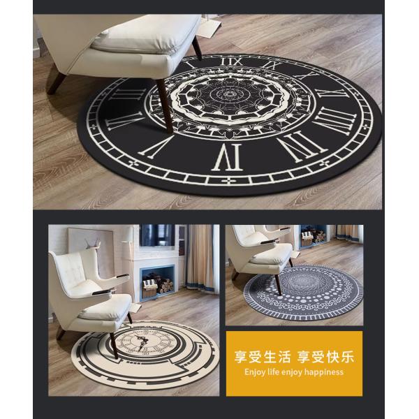 Circular Crystal Velvet Living Room Rugs Modern Thickened Bathroom Non Slip Mat