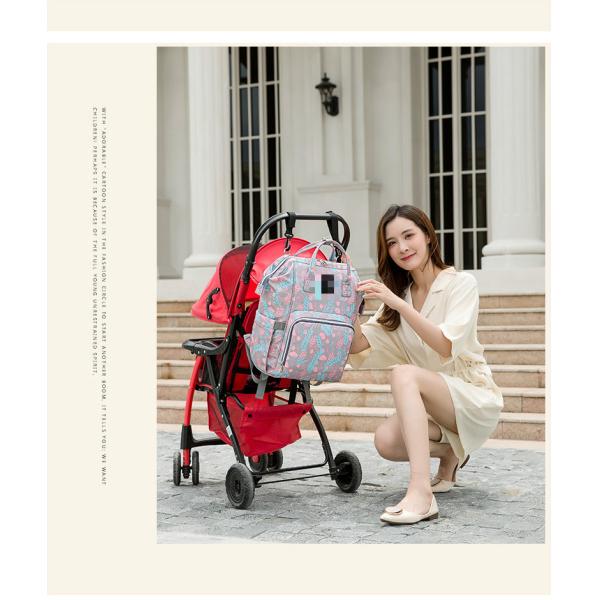 FashionTravel Backpack Baby Large Capacity Mommy Diaper Bag Designer Nursing Bag floral insulated mummy Bag With Stroller Strap