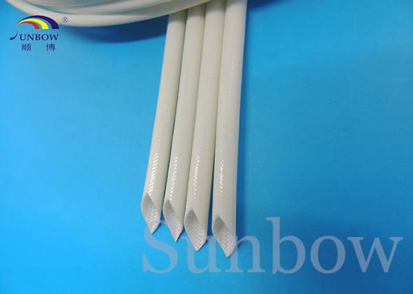 Fray resistant Saturated Silicone Fiberglass Sleeving , heat proof cable sleeve