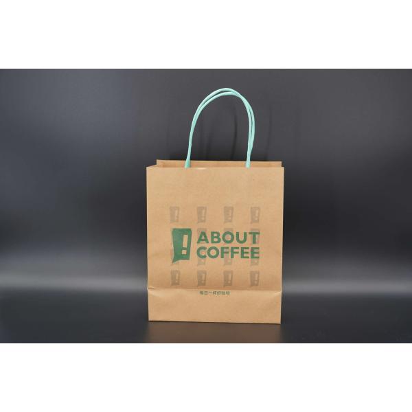 Juice Takeaway Eco Paper Bags Wood Pulp Kraft Flexo Printing