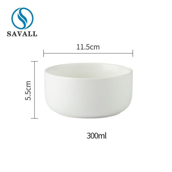 Morandi Color  Anti Skid 300ml Porcelain Salad Bowl Glazed Pasta Bowl