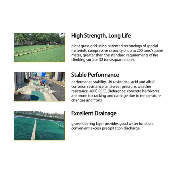 CE/ISO9001/ISO14001 Certified 38 48mm Plastic Grass Paver for Parking Lot and Driveway