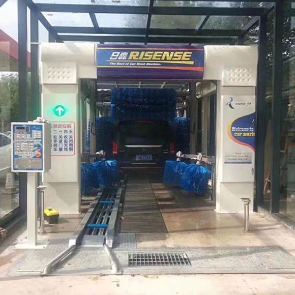 Risense Full Automatic Rollover Car Wash System Machine with 5 Brushes and air Dryer for Sale