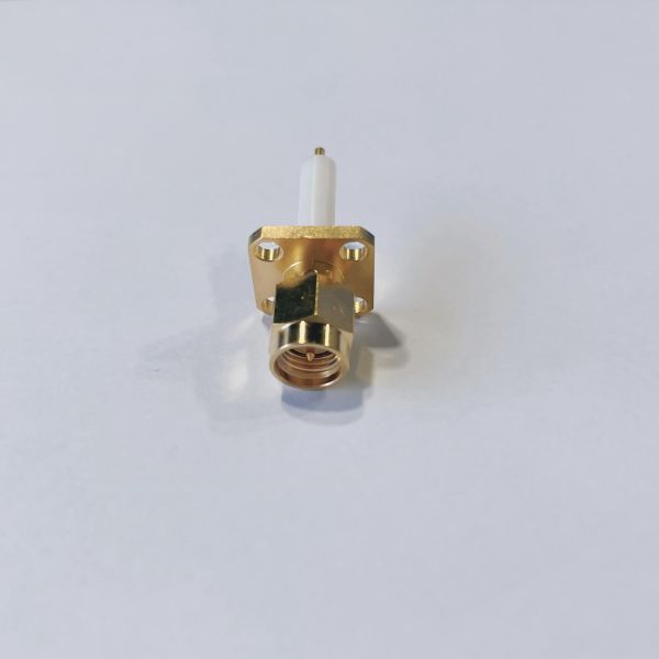 SMA-JFD275 RF Coaxial Connector with 4-Hole Flange and Gold-plated Brass for DC-6GHz Applications