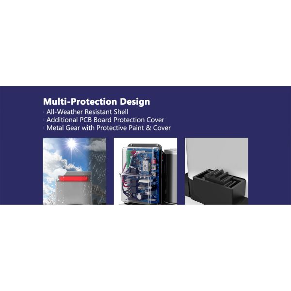  Chain Drive Sliding Gate Opener Solar Powered WiFi Control Backup Battery