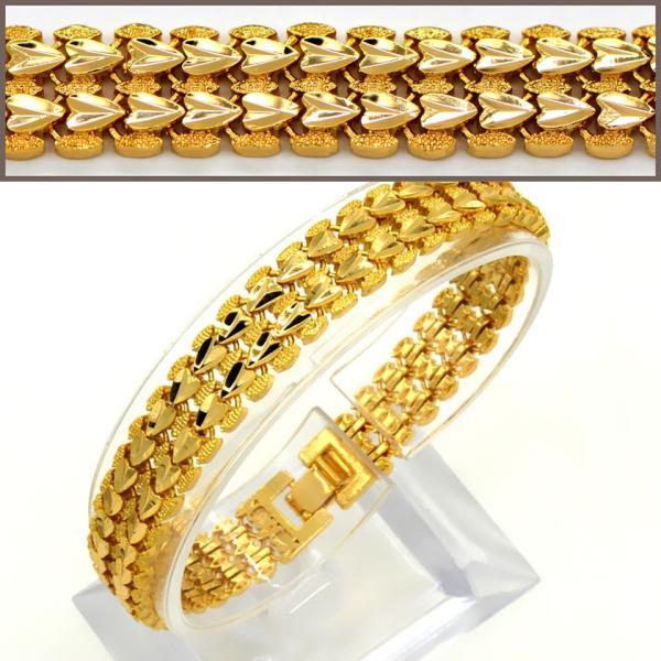 Hot Selling items Fashion jewelry Men or Womans bracelet Bangle 18K Real Gold Plated Link