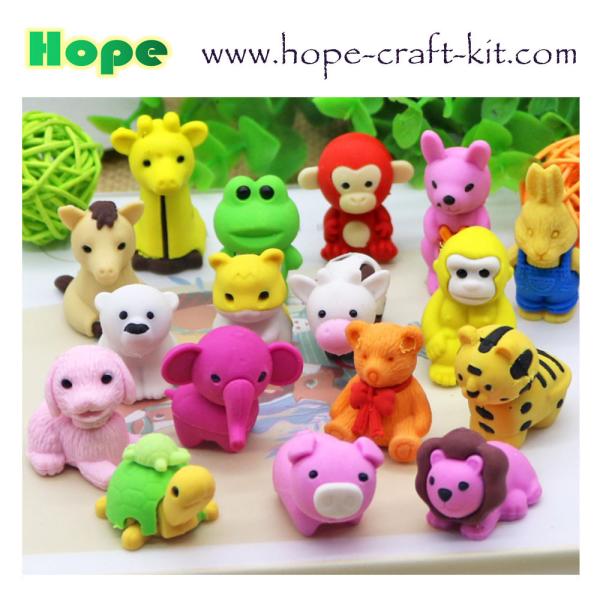OEM ODM TPR PVC Erasers Kids Stationery supplies 3D Animal, Food, Plant, Vegetables, Fruits  disassembled and assembl
