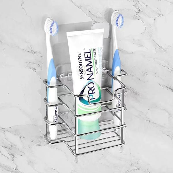 Wall Mount 304 Stainless Steel Toothbrush Holder Bathroom Accessories Organizer Black for Bathroom