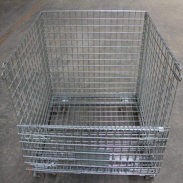 Custom Portable Folding Storage Cage , Mesh Cages For Storage  Powder coated