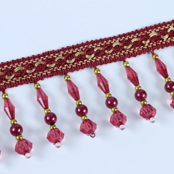 Handmade fashionable chain beads lace tassels fringes for curtain/sofa/pillow decoration