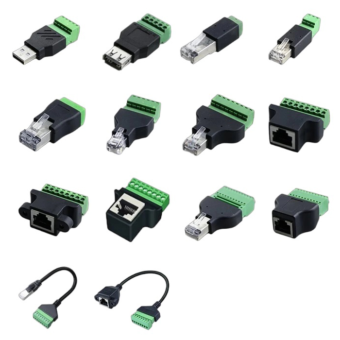 RJ45 Male to RS485 3 Pin Screw Terminal Adapter Connector Splitter