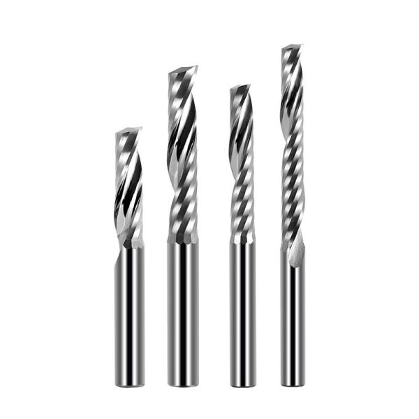 Cheap Price 3.175/4/6/8  Carbide  Single Edge Milling Cutter for Wood  Acrylic MDF Cutting One Tooth Spiral End Mill