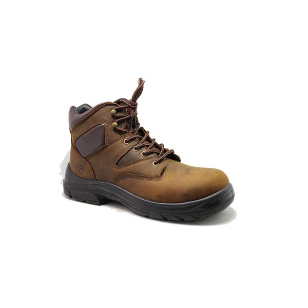 brown nubuck leather safety boots with Plastic toe and Kevlar