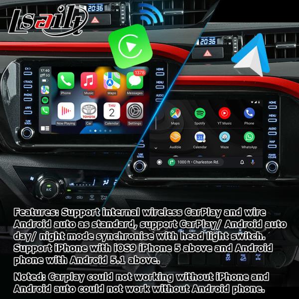 Мультимедиа андроида Тойота Hilux взаимодействуют касание 3 беспроводного carplay андроида автоматическое