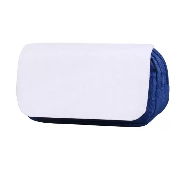 Sac cosmétique personnalisé en polyester imprimable en blanc sac crayon en sublimation