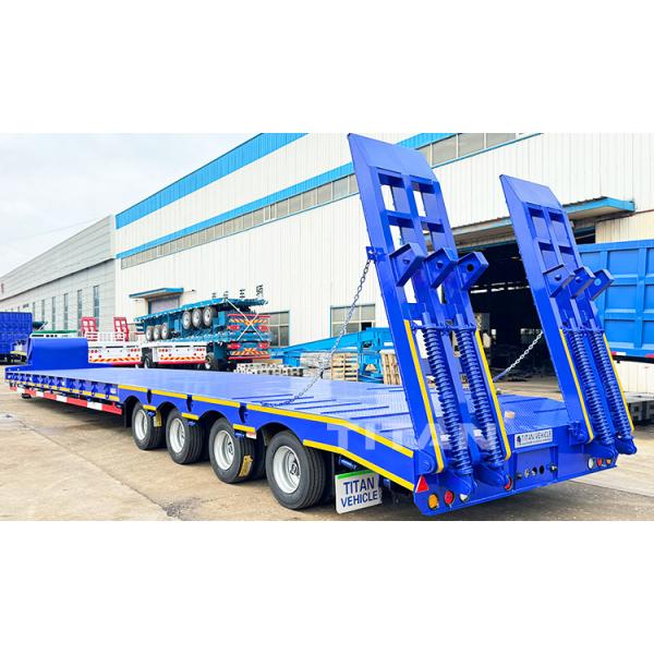 TITAN Heavy Duty 4 Axle 100 Ton Lowbed Truck Trailer Low Bed Semi Trailer for Sale
