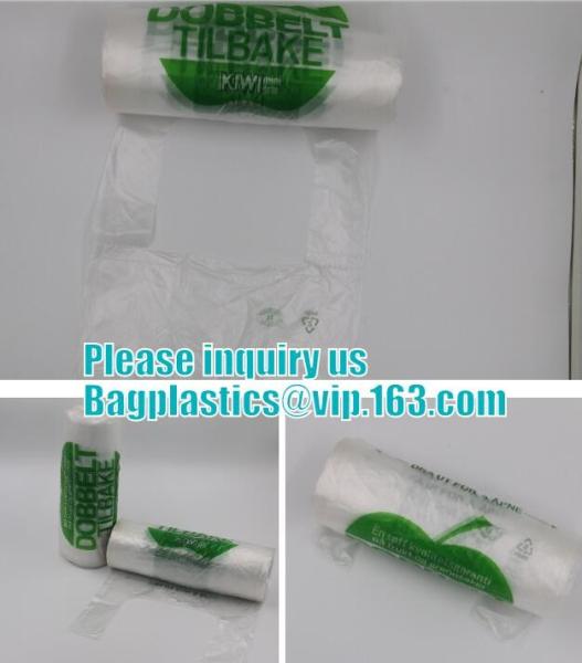 T-Shirt Carry-Out Shopping Plastic Bags Most Popular Supermarket Size,Merchandise Bags Multi-Use Medium Size, Blue Plain