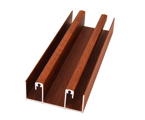 6063 Aluminium Vertical Aluminum Window Profiles , Wood Grain Surface Treatment