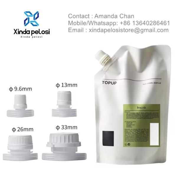 Portagem por grosso tamanho personalizado embalagem de alimentos líquidos stand up pouch plastic spout cap de Guangzhou
