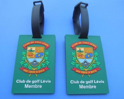 Personalized Club De Golf Levis Member 3D Soft PVC Travel Hang Bag Tags / Name Card Tags For Club Big Event