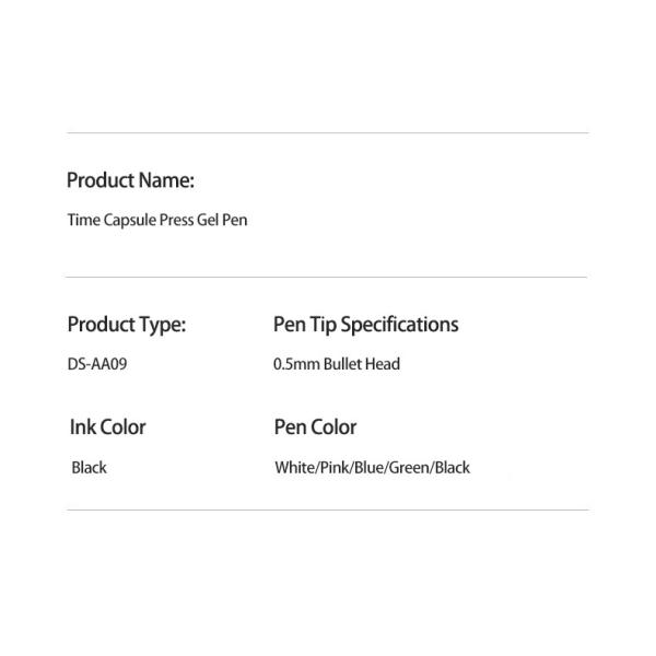 Time Capsule Press Mute Fast Dry Gel Pens 0.5mm Double Bead Tip Neutral Pen