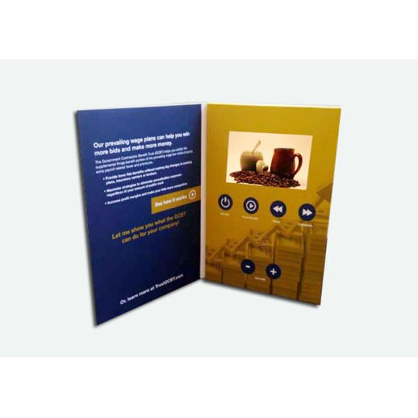 A5 LCD Video Brochure Card With Rechargeable Lithium Battery / Speaker