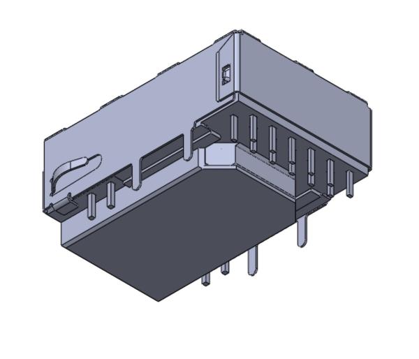 1x1 1000Base-T Magnetic POE RJ45 Foxconn Connector