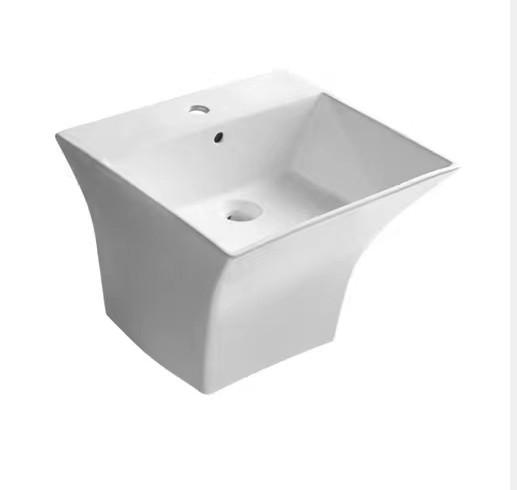 Parede cerâmica Hung Basin do esmalte lustroso, bacia de lavagem cerâmica da vaidade