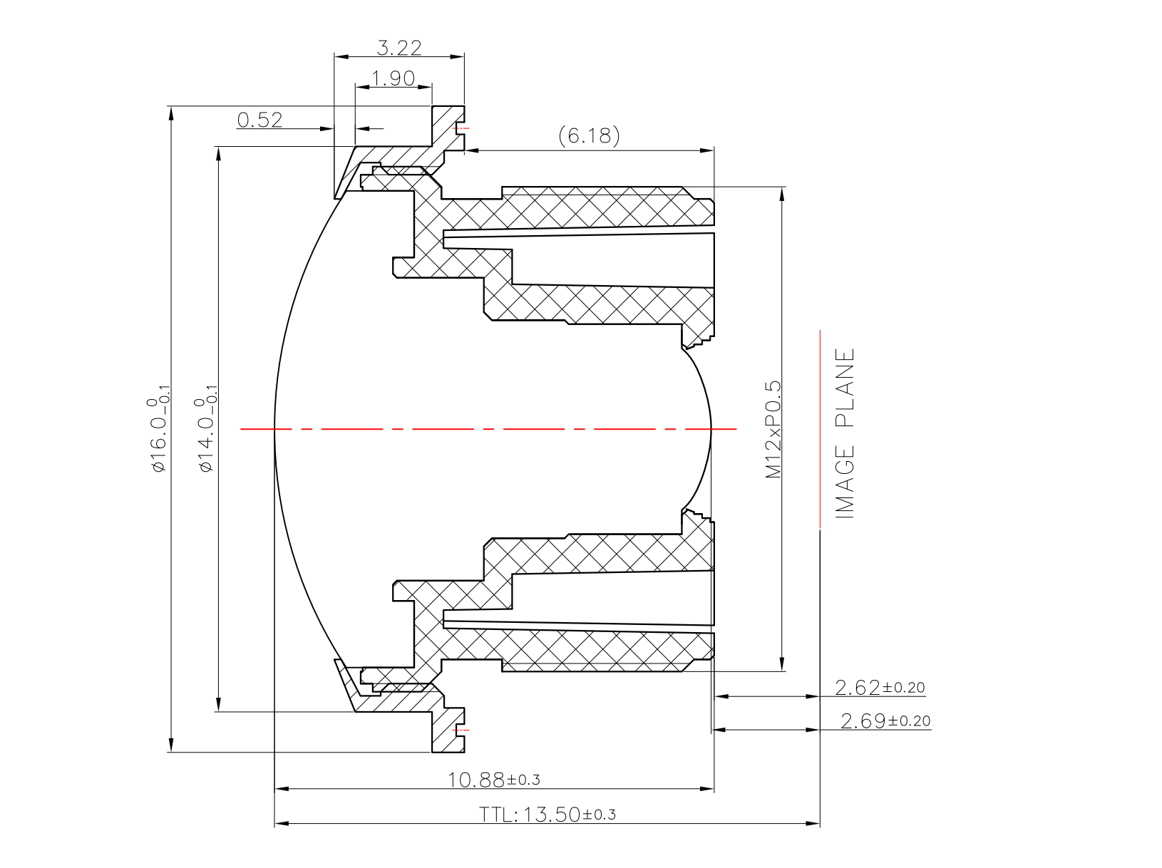 1.49mm F2.0 M12 Fisheye Lens IP68 Waterproof 2G4P+IR Low CRA 182.5 Degree Smart WiFi Video Doorbell Peephole Camera