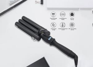 Black Titanium Ceramic 25mm Barrel Curling Wand , Travel Professional Curling
