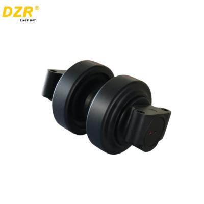 Black Double Flange Track Roller Forging Technics For Hitachi Excavator