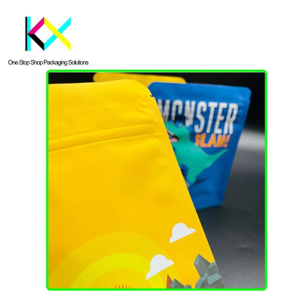 CMYK Color Digital Printed Packaging Bags With Child Resistant Zipper Closure