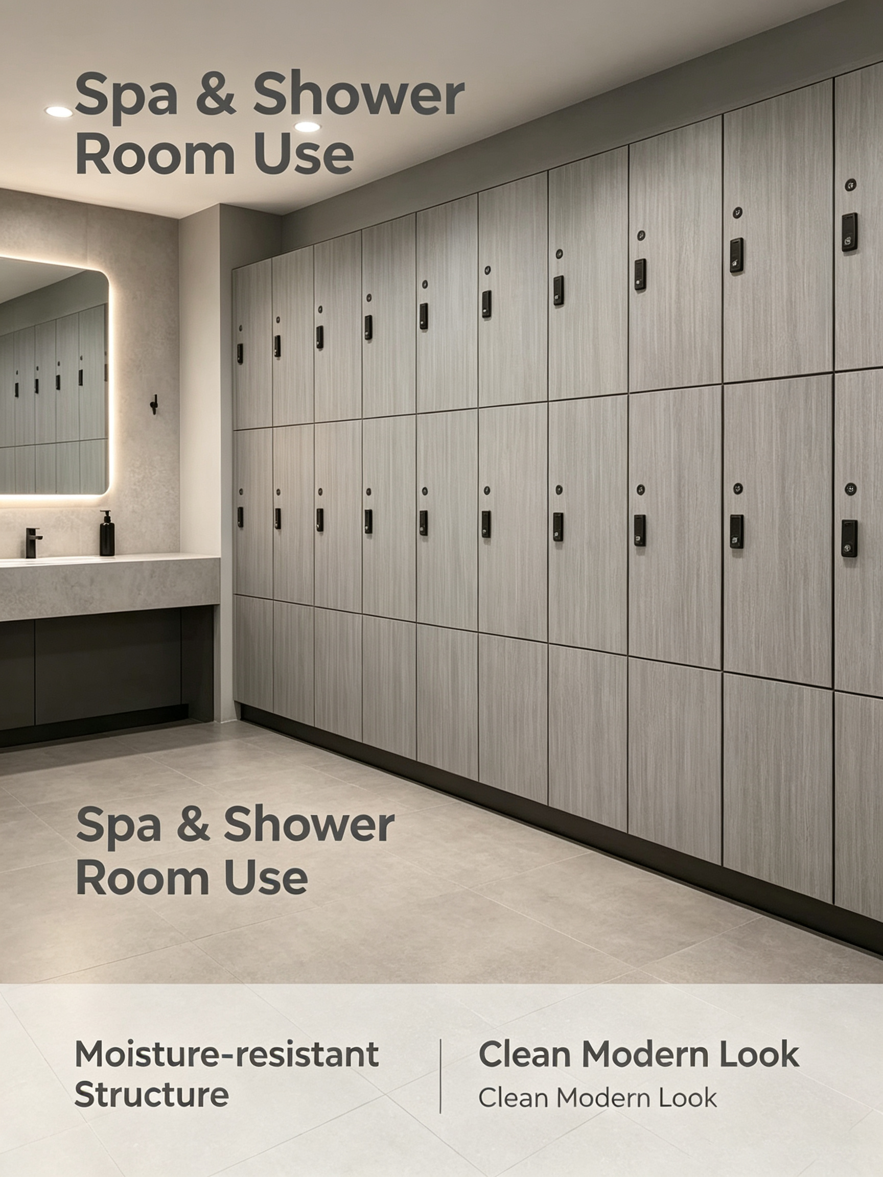 Commercial HPL Lockers Moisture & Impact Resistant Toilet & Gym Lockers