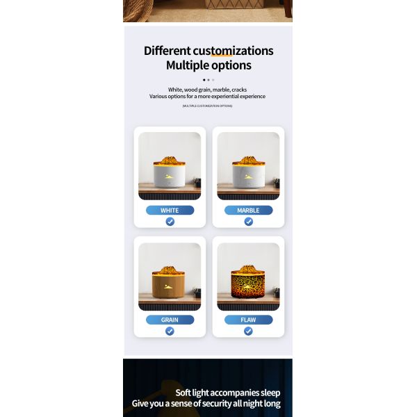 OEM Creative Flame Aroma Humidifier Ultrasonic Essential Oil Diffuser 320ml Capacity