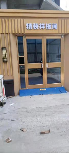 48 Inch Double automatic swing  Doors  kfc Main Entrance Gunmetal Grey