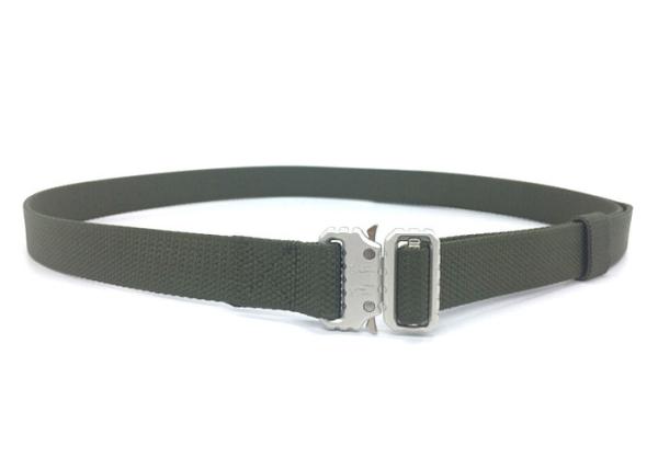 Army Green Polyester Webbing Belt / Men Waist Belt With Plastic Buckle